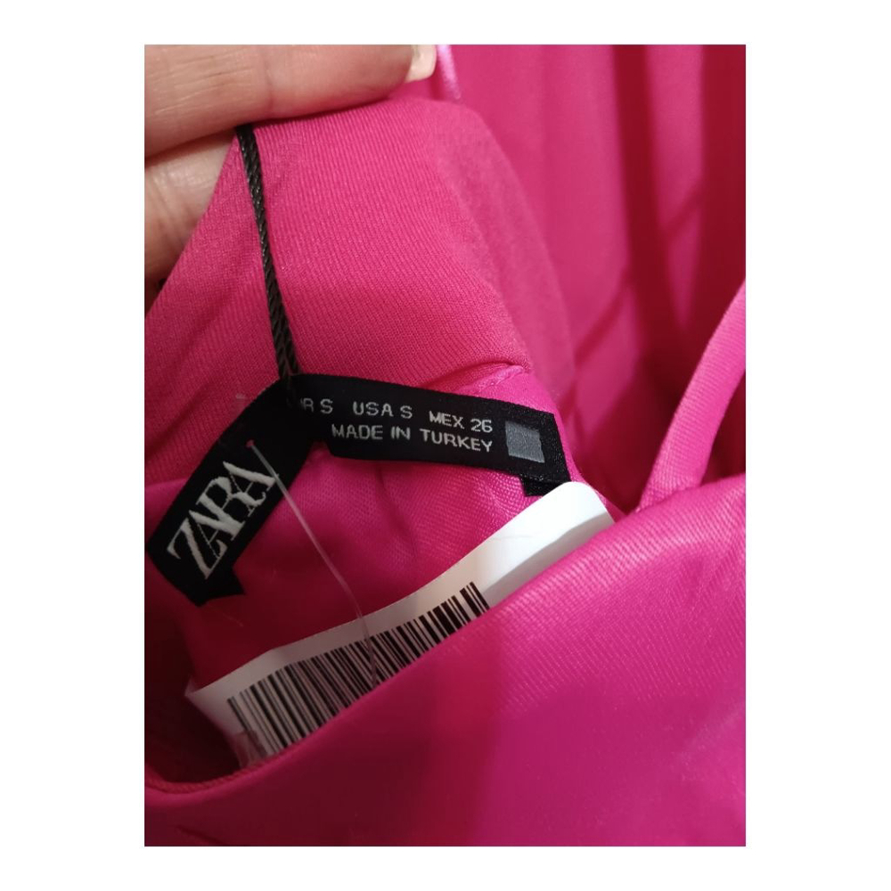 Zara Hot 🔥 Pink Halter Romper Faux Wrap Playsuit with Sexy Strapy Back Detail - Picture 9 of 9